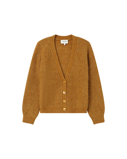 Grace &amp; Mila - Cardigan SALUDA - Ocher - Boutique Adam &amp; Eve marque canadienne, marque québécoise