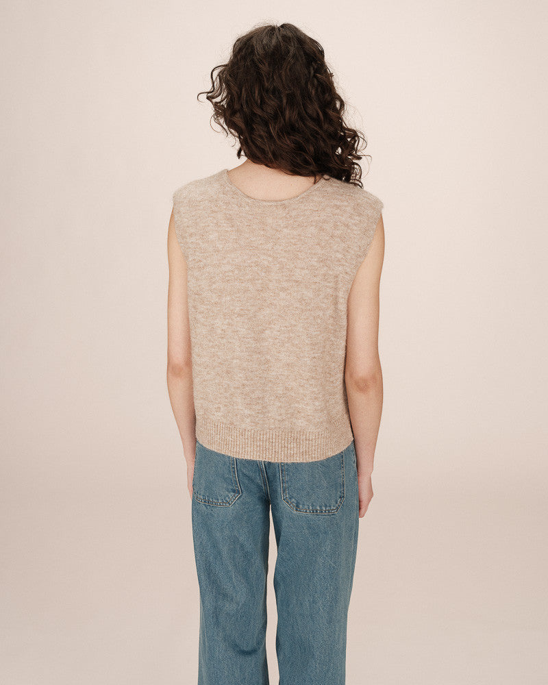 Grace &amp; Mila - Cardigan SANTA - Sand - Boutique Adam &amp; Eve marque canadienne, marque québécoise