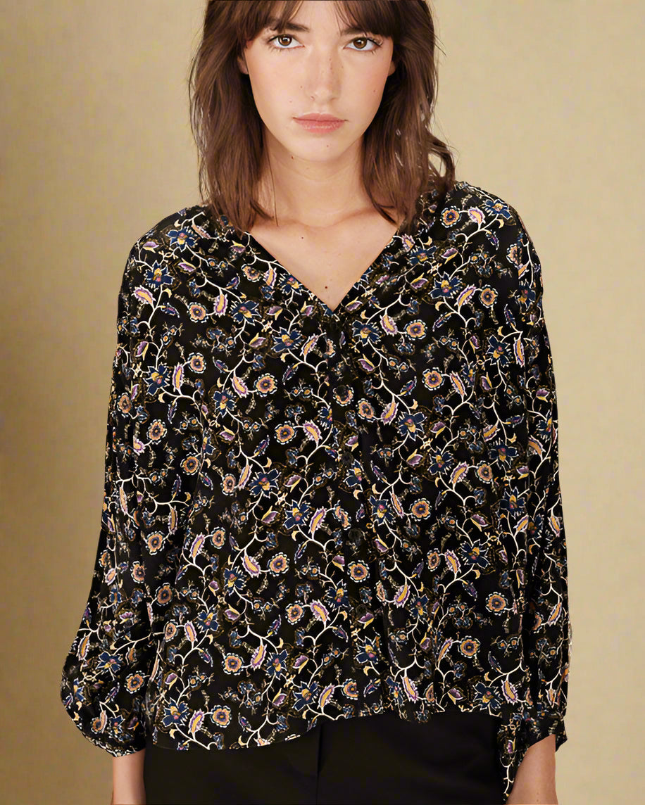 Grace &amp; Mila - Blouse SECRETE - Floral - Boutique Adam &amp; Eve marque canadienne, marque québécoise