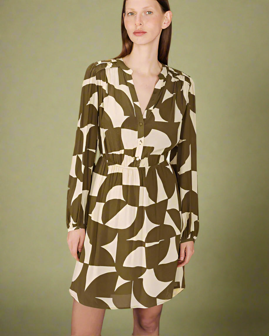 Grace &amp; Mila - Dress SELIA - Khaki - Boutique Adam &amp; Eve marque canadienne, marque québécoise