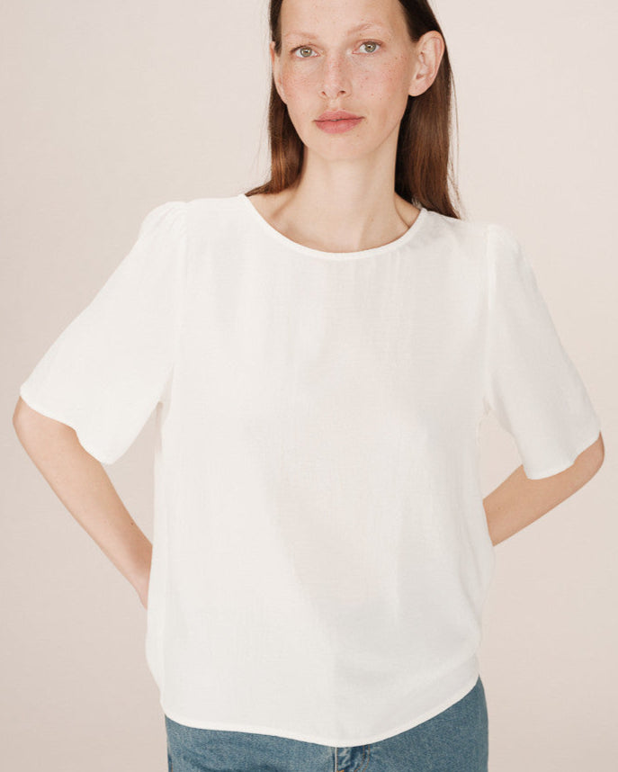 Grace &amp; Mila - Blouse SHINE - Off white - Boutique Adam &amp; Eve marque canadienne, marque québécoise