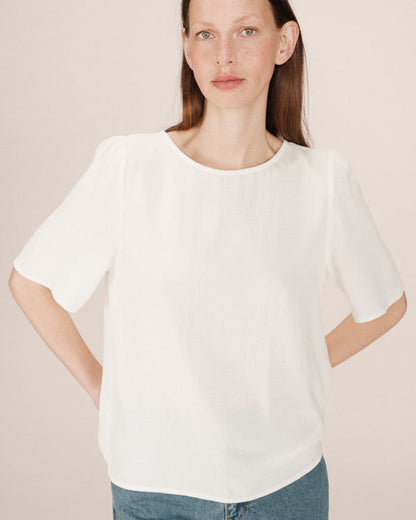 Grace &amp; Mila - Blouse SHINE - Off white - Boutique Adam &amp; Eve marque canadienne, marque québécoise