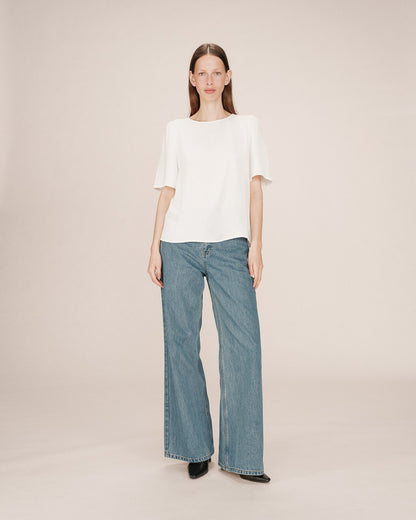 Grace &amp; Mila - Blouse SHINE - Off white - Boutique Adam &amp; Eve marque canadienne, marque québécoise