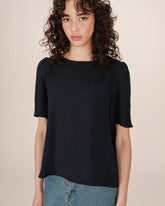 Grace & Mila - Blouse SHINE - Navy - Boutique Adam & Eve marque canadienne, marque québécoise