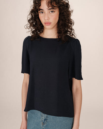 Grace &amp; Mila - Blouse SHINE - Navy - Boutique Adam &amp; Eve marque canadienne, marque québécoise