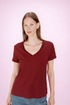 Grace & Mila - T-shirt - SPACE - Wine - Boutique Adam & Eve marque canadienne, marque québécoise
