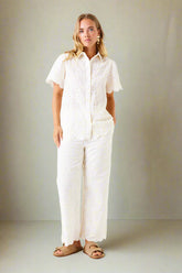 Garcia- Pants e50315 - White - Boutique Adam & Eve marque canadienne, marque québécoise