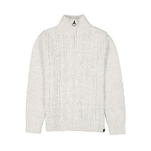 Garcia i31247 off white chunky knitted zipped collar sweater