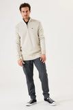 Garcia K31240 off white zipped collar textured sweater