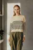 Sweater POLLY STRIPE 9232-Off white