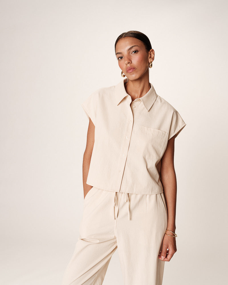 Grace &amp; Mila - Blouse RISE - Sand - Boutique Adam &amp; Eve marque canadienne, marque québécoise