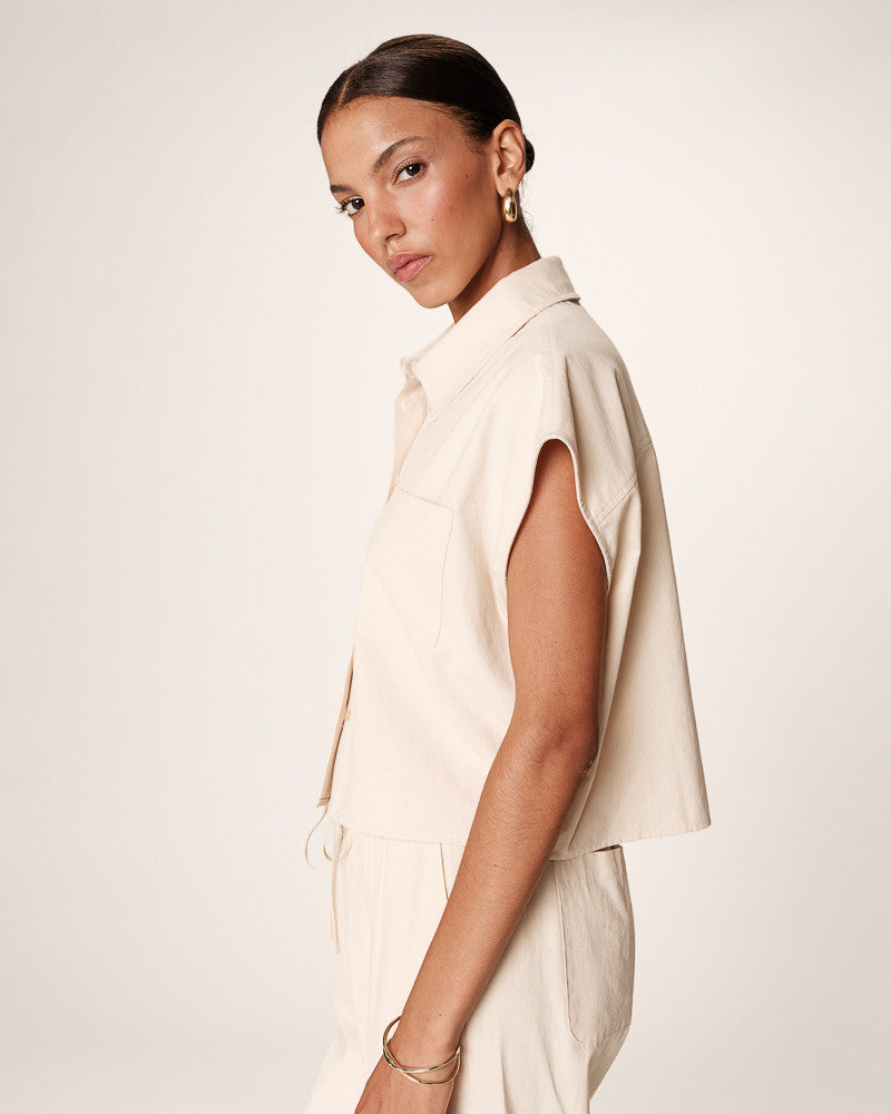 Grace &amp; Mila - Blouse RISE - Sand - Boutique Adam &amp; Eve marque canadienne, marque québécoise
