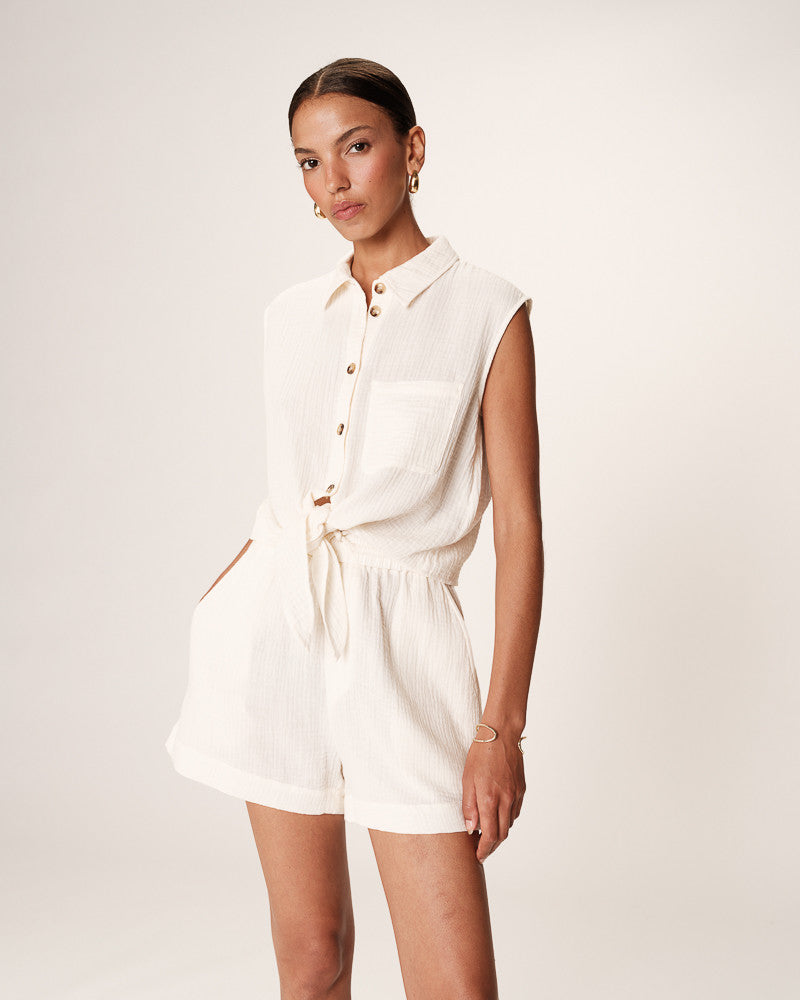 Grace &amp; Mila - Blouse REGLISSE - Off white - Boutique Adam &amp; Eve marque canadienne, marque québécoise