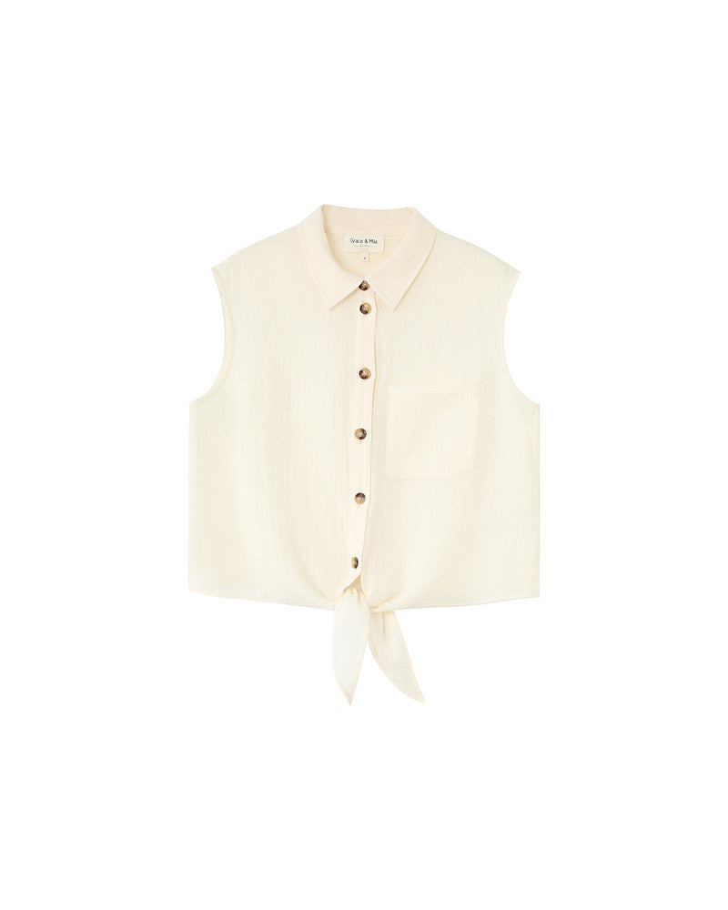 Grace &amp; Mila - Blouse REGLISSE - Off white - Boutique Adam &amp; Eve marque canadienne, marque québécoise