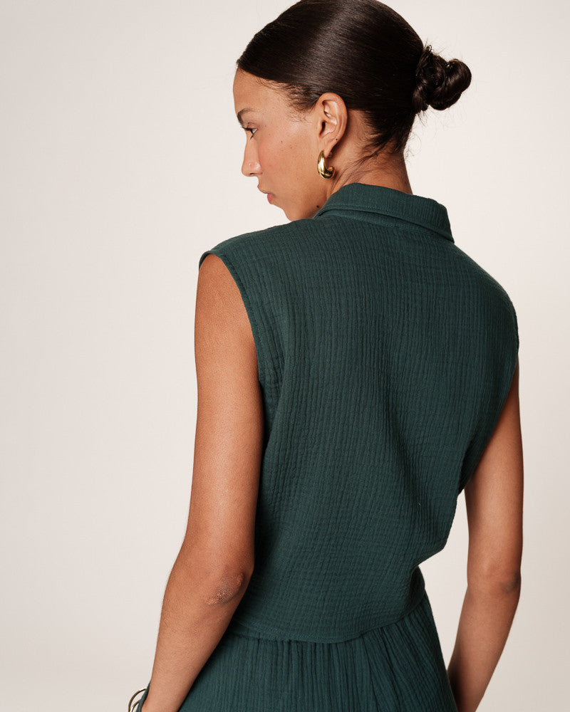 Grace &amp; Mila - Blouse REGLISSE - Green - Boutique Adam &amp; Eve marque canadienne, marque québécoise