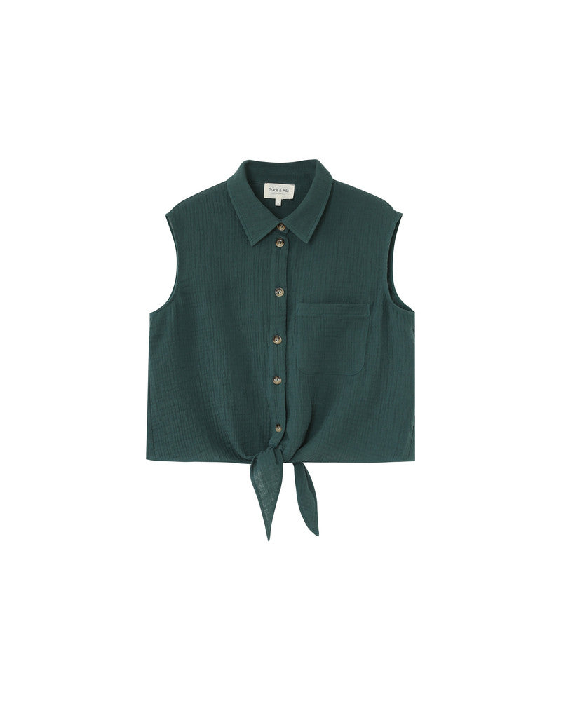 Grace &amp; Mila - Blouse REGLISSE - Green - Boutique Adam &amp; Eve marque canadienne, marque québécoise