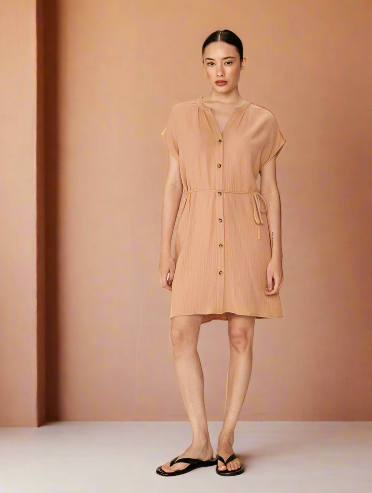 Grace &amp; Mila - Dress ROZANA - Terracotta - Boutique Adam &amp; Eve marque canadienne, marque québécoise