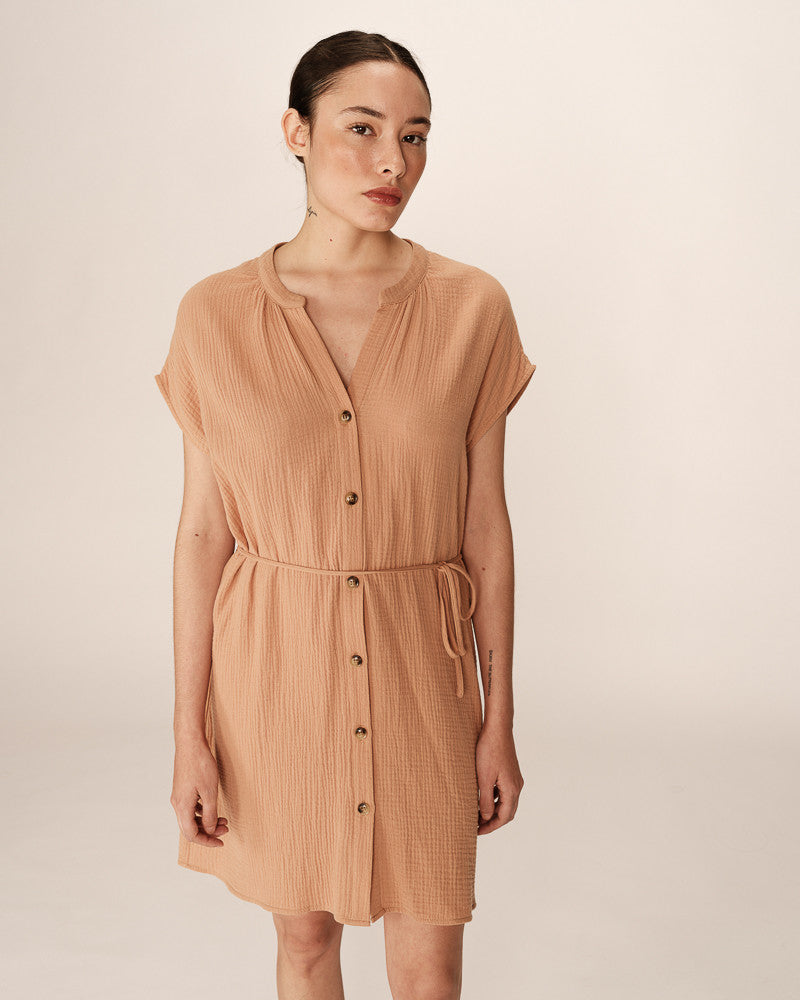 Grace &amp; Mila - Dress ROZANA - Terracotta - Boutique Adam &amp; Eve marque canadienne, marque québécoise