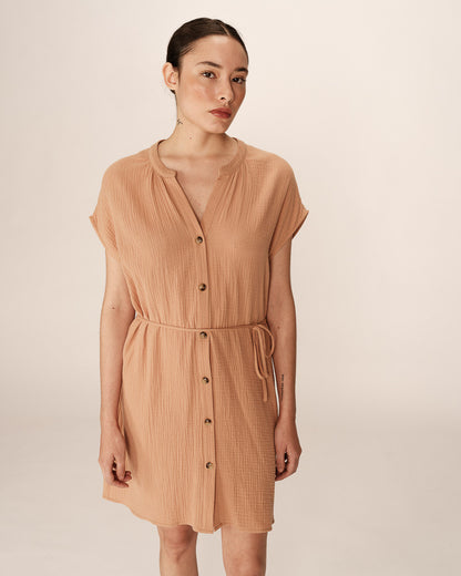 Grace &amp; Mila - Dress ROZANA - Terracotta - Boutique Adam &amp; Eve marque canadienne, marque québécoise
