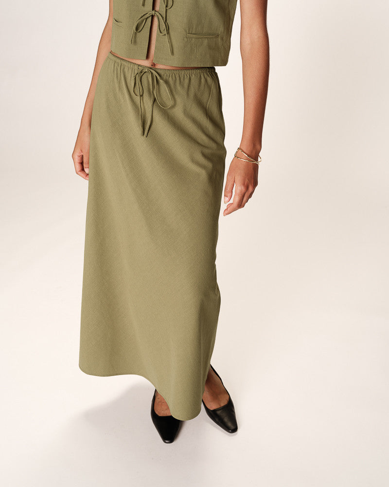 Grace &amp; Mila - Skirt ROUSSE - Khaki - Boutique Adam &amp; Eve marque canadienne, marque québécoise