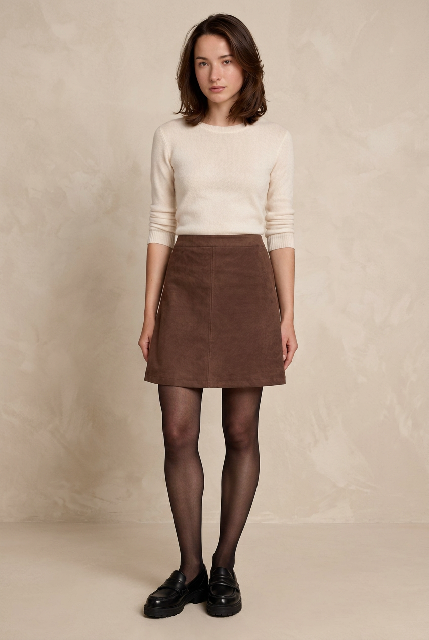 Tom Tailor 1053048 Mini suede skirt - Brown
