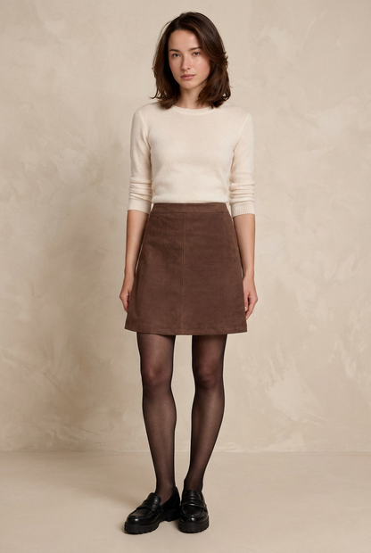 Tom Tailor 1053048 Mini suede skirt - Brown