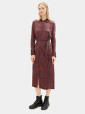Tom tailor 1037934 wine buttoned midi printed dress