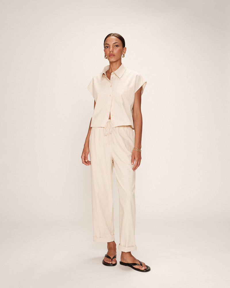 Grace &amp; Mila - Pants RHODE - Off white - Boutique Adam &amp; Eve marque canadienne, marque québécoise