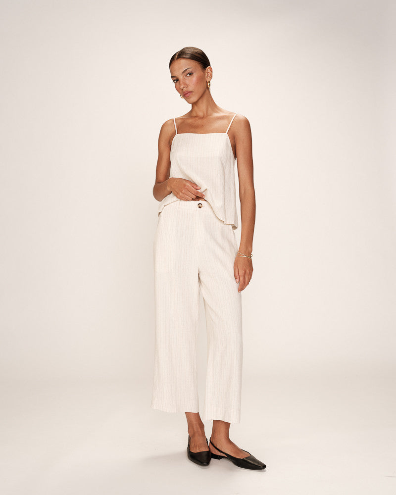 Grace &amp; Mila - Pants ROMAIN - Off White - Boutique Adam &amp; Eve marque canadienne, marque québécoise