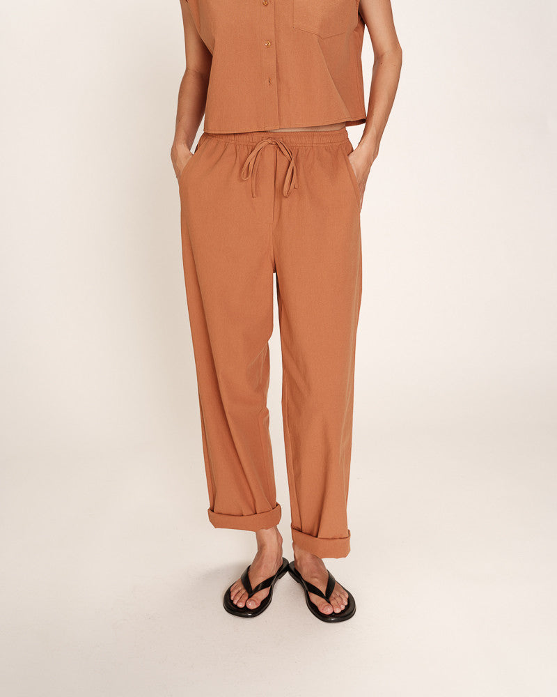 Grace &amp; Mila - Pants RHODE - Terracotta - Boutique Adam &amp; Eve marque canadienne, marque québécoise