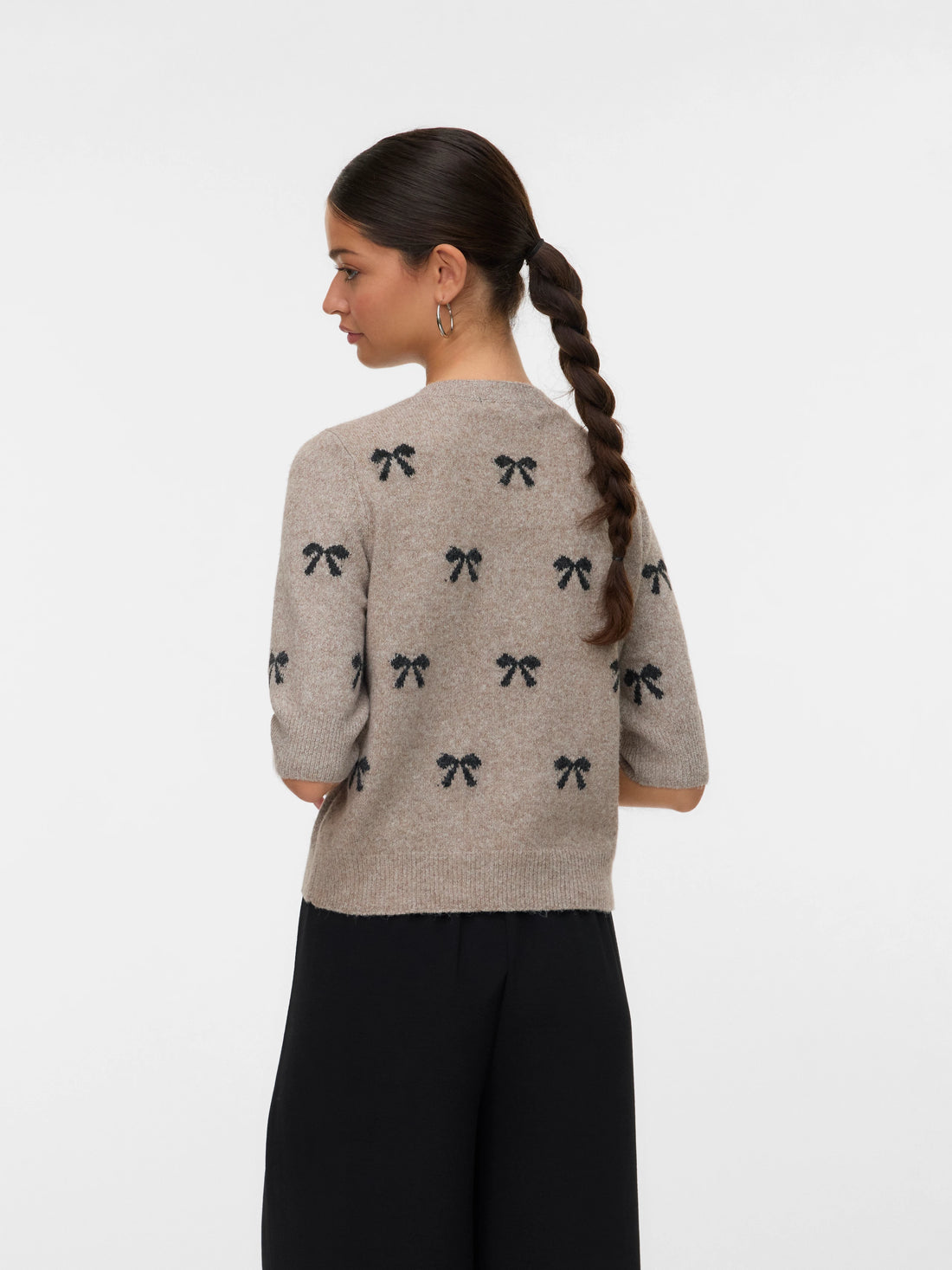 Vero Moda - Sweater DOTTY BOW - Sand - Boutique Adam &amp; Eve marque canadienne, marque québécoise