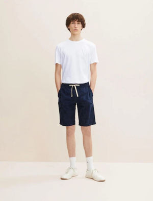 Tom Tailor 1029921 print cotton linen chino shorts